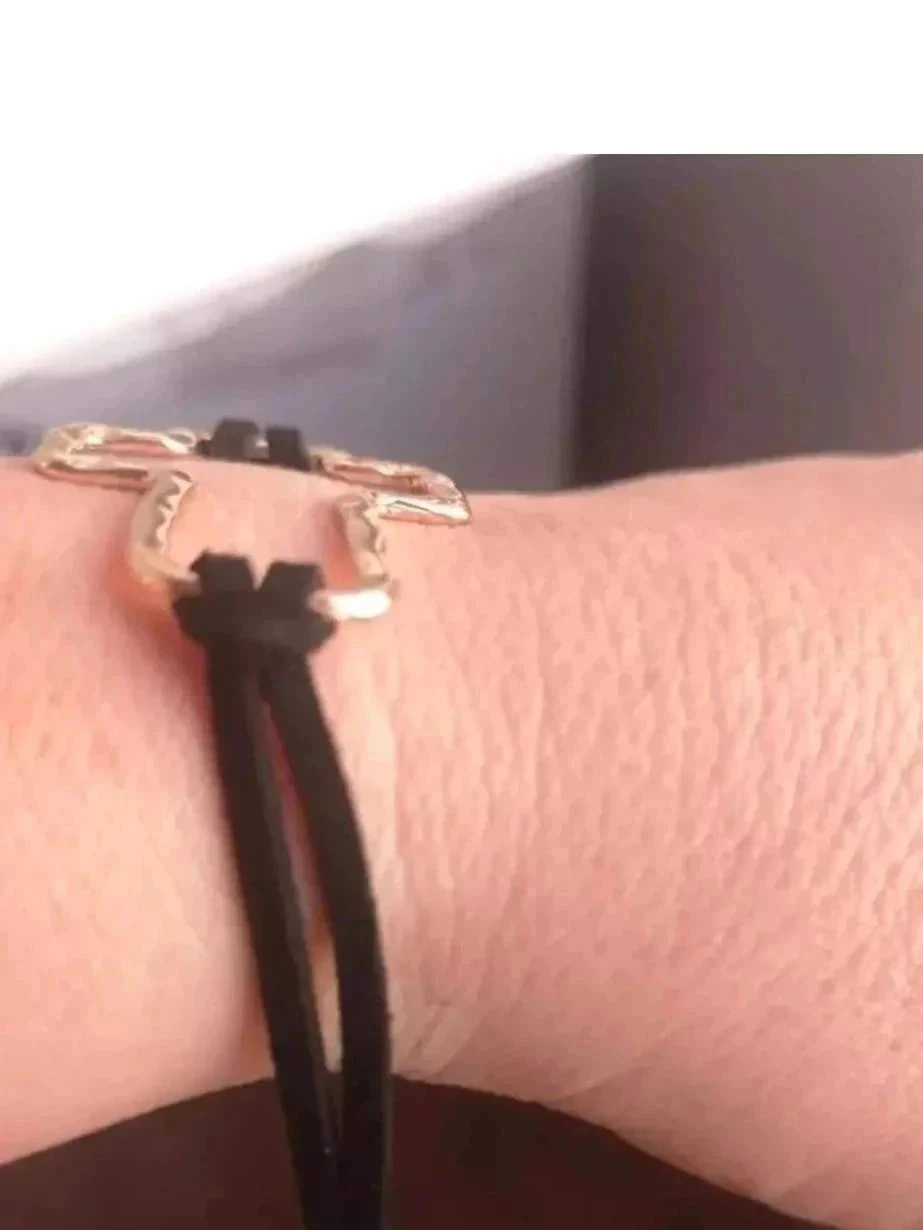 Pulseira de cordão, grande cruz, estilo Gótico, preto e dourado – photo 5